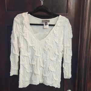 Frank Lyman Design Women's White Textured Blouse